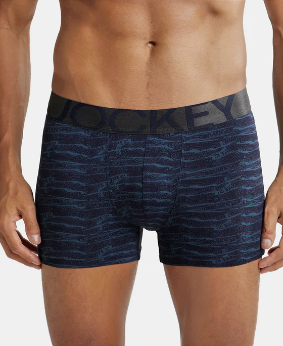 Jockey IC30 True Navy Printed trunk front view